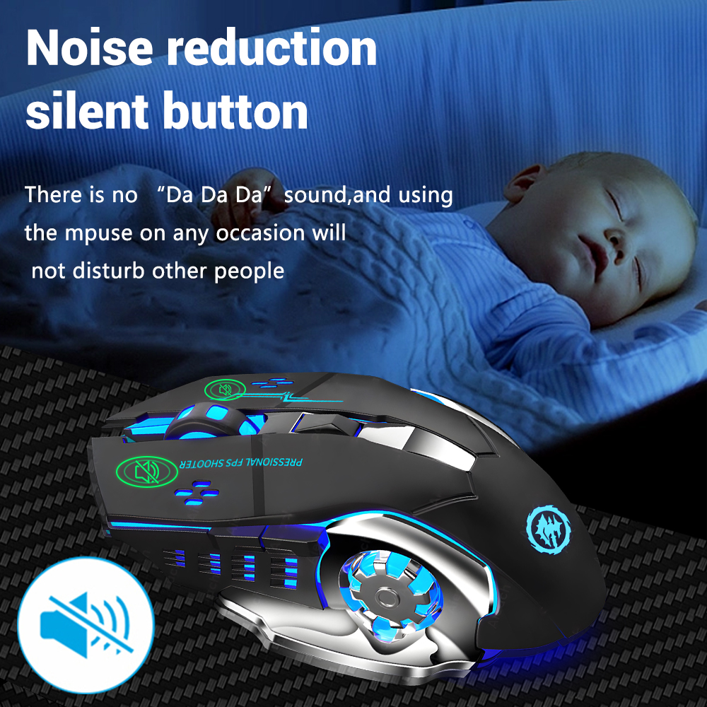 Ratón inalámbrico recargable para videojuegos, Mouse silencioso con Bluetooth, 2,4G, USB, retroiluminación mecánica, PC, Gamer