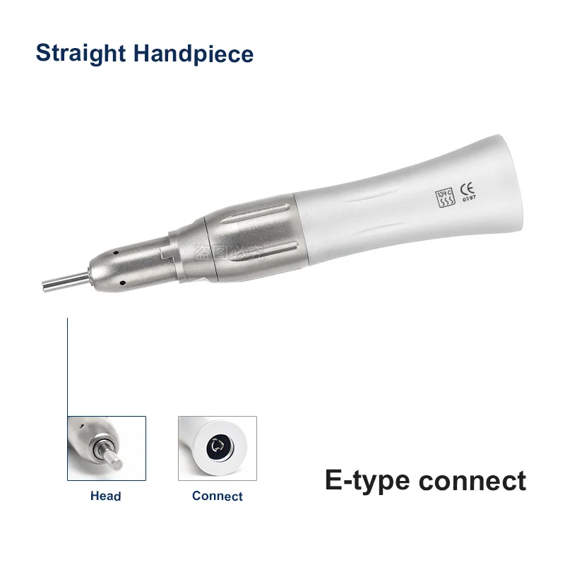 ทันตกรรมกรวยจมูกตรงความเร็วต่ํา Handpiece ตรงอัตราส่วน 1:1 สําหรับ Lab E-type มอเตอร์เครื่องมือทันตแพทย์