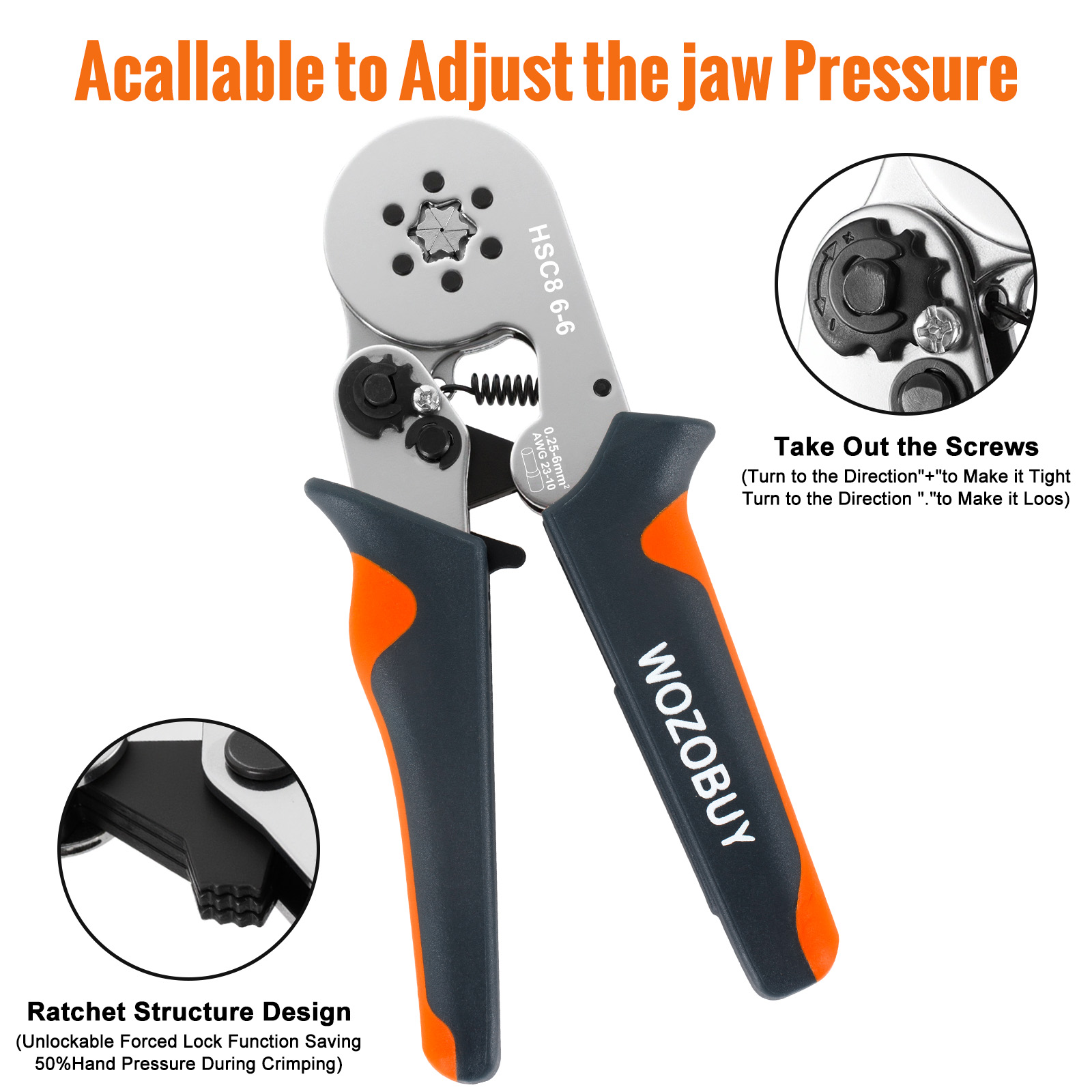 Ferrule Sleeves Terminal Crimping Tools Mini Electrical Pliers HSC8 6-4/6-6(0.25-10mm²/0.25-6mm²) Wire Connection Repair Clamp