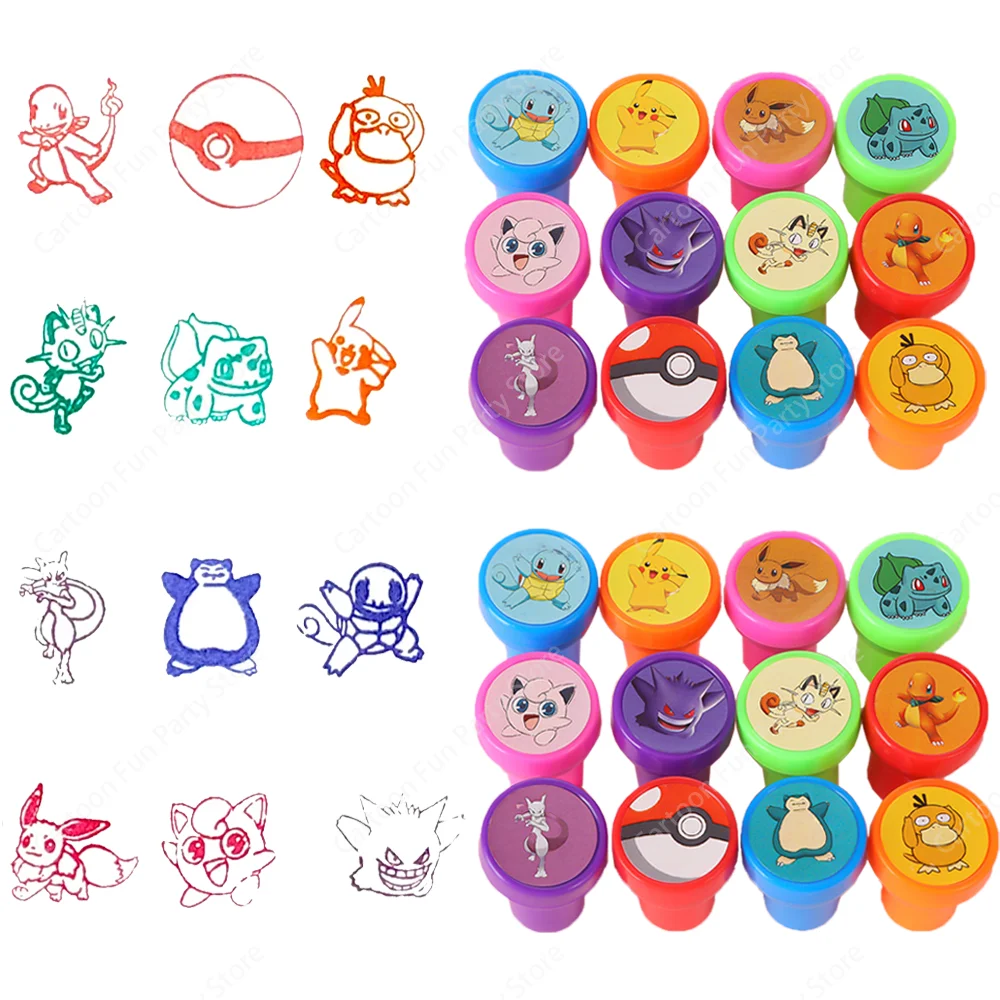 Pokemon-Stempel, Partygeschenke, Pikachu-Siegelstempel für Kinder, Klassenzimmer, Schule, Belohnungen, Preise, Goodie-Bag, Geschenke, Geburtstagsparty-Geschenke