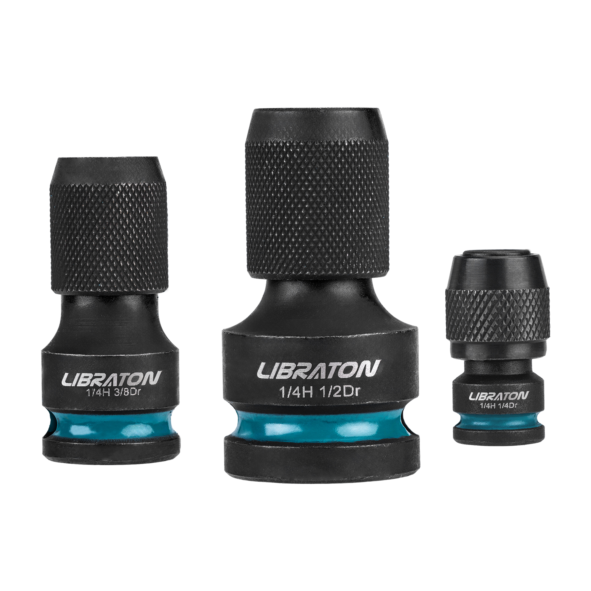 LIBRATON Convertidor hexagonal de impacto a 1/4 1/2 3/8 1/4" Unidad hembra a adaptador hexagonal de 1/4" Adaptadores de llave de impacto para soportes de brocas de impacto