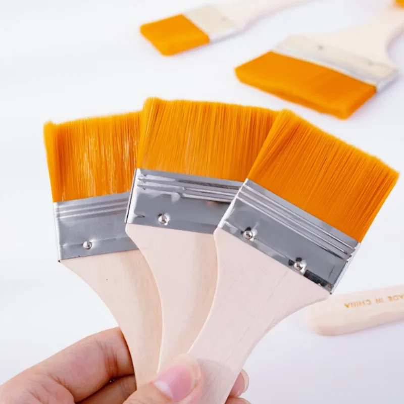 Set di pennelli in nylon con memoria da 12 pezzi/set per disegno a olio acrilico, acquerello, strumenti per pennelli per pittura in legno, materiali artistici