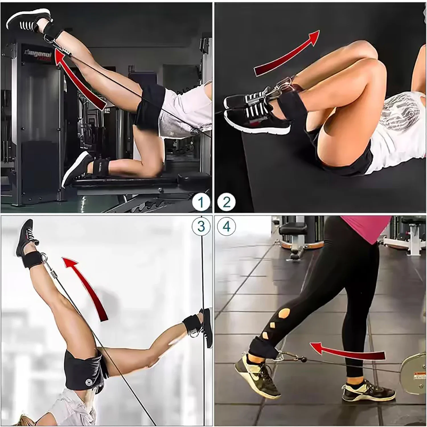 สายรัดข้อเท้า 1Fitness รุ่นใหม่ ปี 2025 สำหรับฝึกเตะหลังแบบ Gantry บริหารสะโพกและกล้ามเนื้อส่วนล่าง - สายรัดขาปรับระดับได้