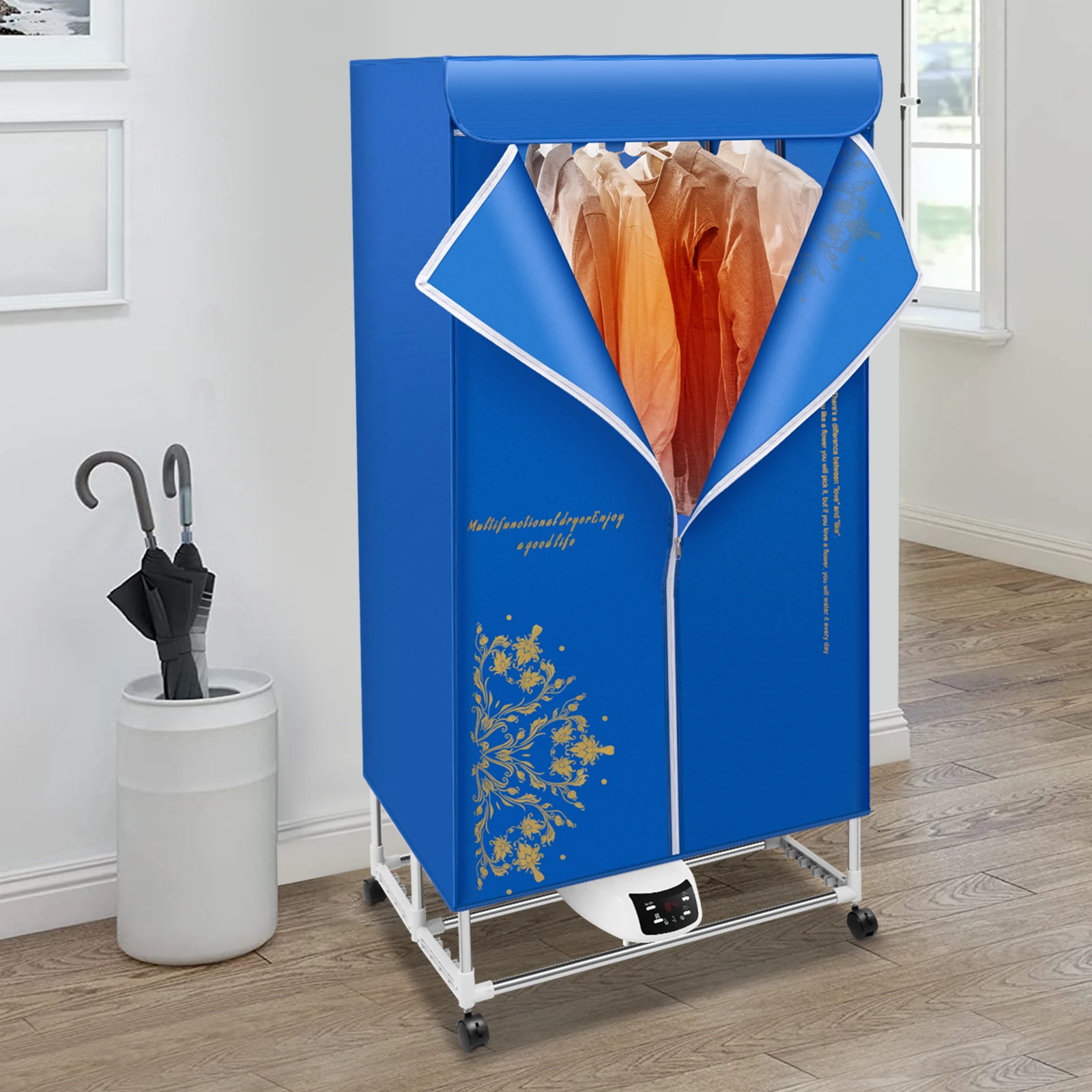 1200-1500W chauffage rapide 3 vitesses sèche-linge pliable 3200 tr/min sèche-linge télécommandé pliant 2 couches sèche-linge avec synchronisation