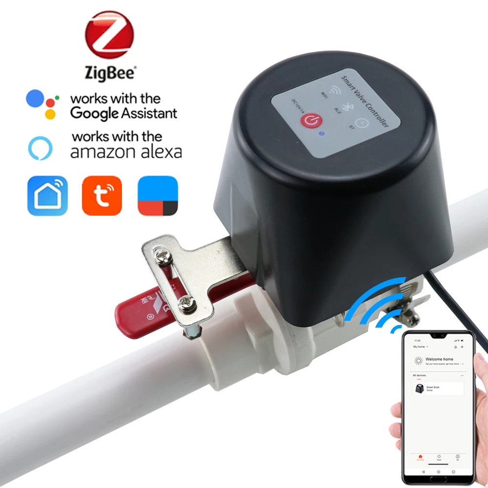 Tuya Zigbee Inteligente Válvula de Gás, Jardim Água Desligar Temporizador, Controlador de Irrigação, Alexa Google Assistente, SmartLife, 1/2 ", 3/4", 1"