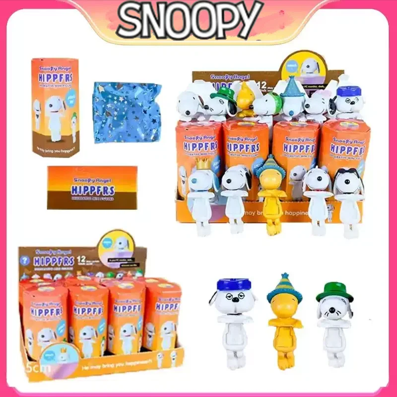 Nowy Hipper Angel Snoopy pudełko z niespodzianką komputer dekoracja telefonu komórkowego ozdoby Kawaii Mini figurka Model Anime