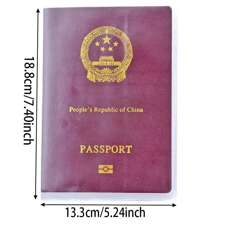 6/18 pçs capa de passaporte saco de viagem passaporte protetor transparente estilo fosco disponível com slot para cartão capa de passaporte
