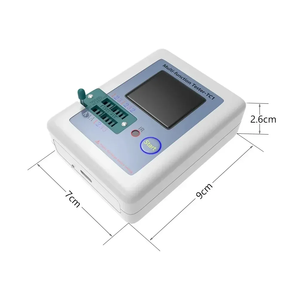 LCR TC1 1,8 pulgadas TFT LCD pantalla multímetro Transistor probador diodo triodo condensador resistencia medidor de prueba
