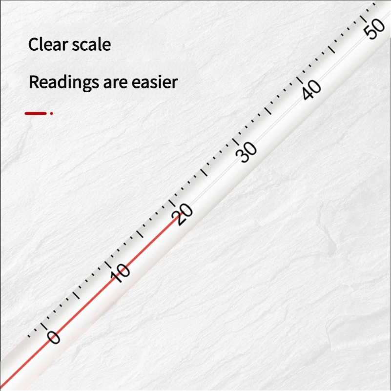 Termómetro de vidrio Celsius de 3 piezas 0-200 ℃   Medidor de temperatura líquida roja de laboratorio de longitud 265 mm