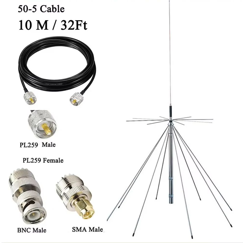 D3000N, leistungsstarkes Breitband, UWB, SignalPlus, 25–3000 MHz Discone-Antenne für VHF UHF SDR, kompatibel mit PL259, SO239-k-Anschluss