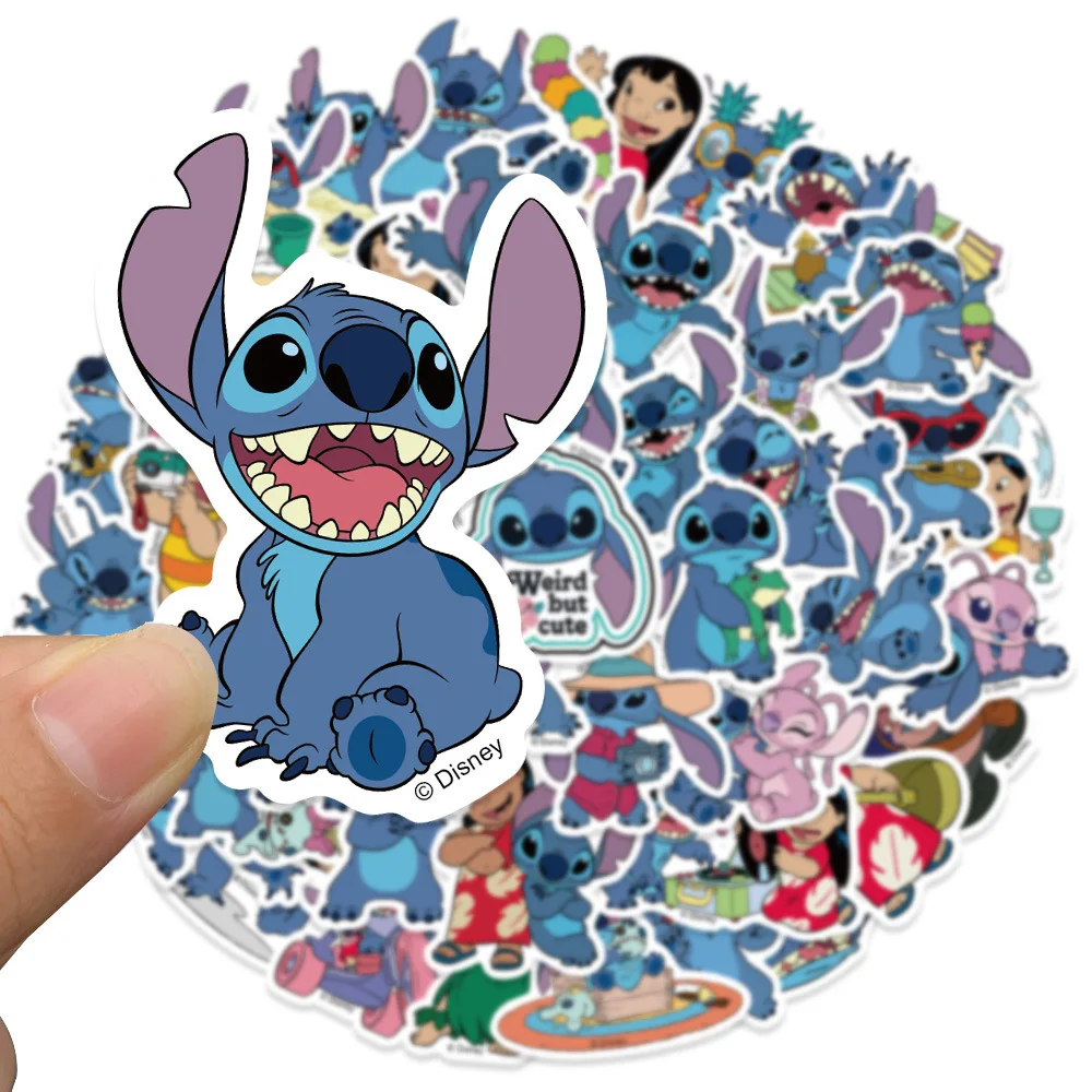 51 個かわいい漫画リロ & スティッチステッカーアニメデカールスケートボードラップトップギターかわいい漫画映画ステッカーパック子供のおもちゃ