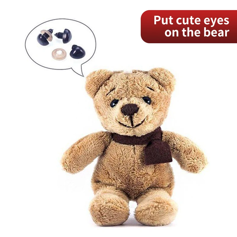 Jouets accessoires yeux en plastique yeux d'art yeux de haricot noir tous yeux à vis noirs poupée en peluche bricolage 100 yeux