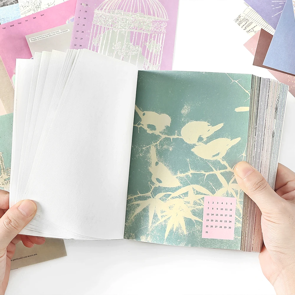 50 fogli di materiale di cancelleria estetica vintage, etichette di carta per diario, quaderno, pianificatore, forniture per scrapbooking fatte a mano