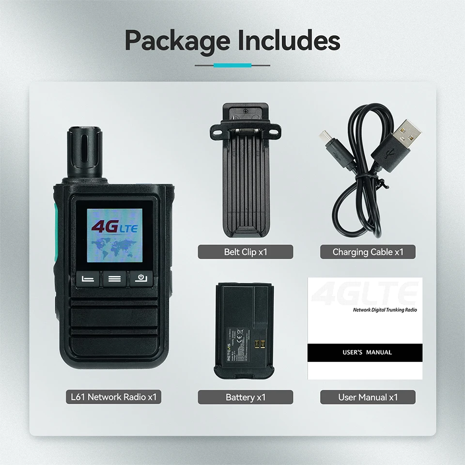 Retevis L61 4G Netzwerk Radio GPS Long Range Netzwerk Walkie Talkie USB C Lade Zwei Weg Radio Smartphone POC Radio Linux 2G 4G