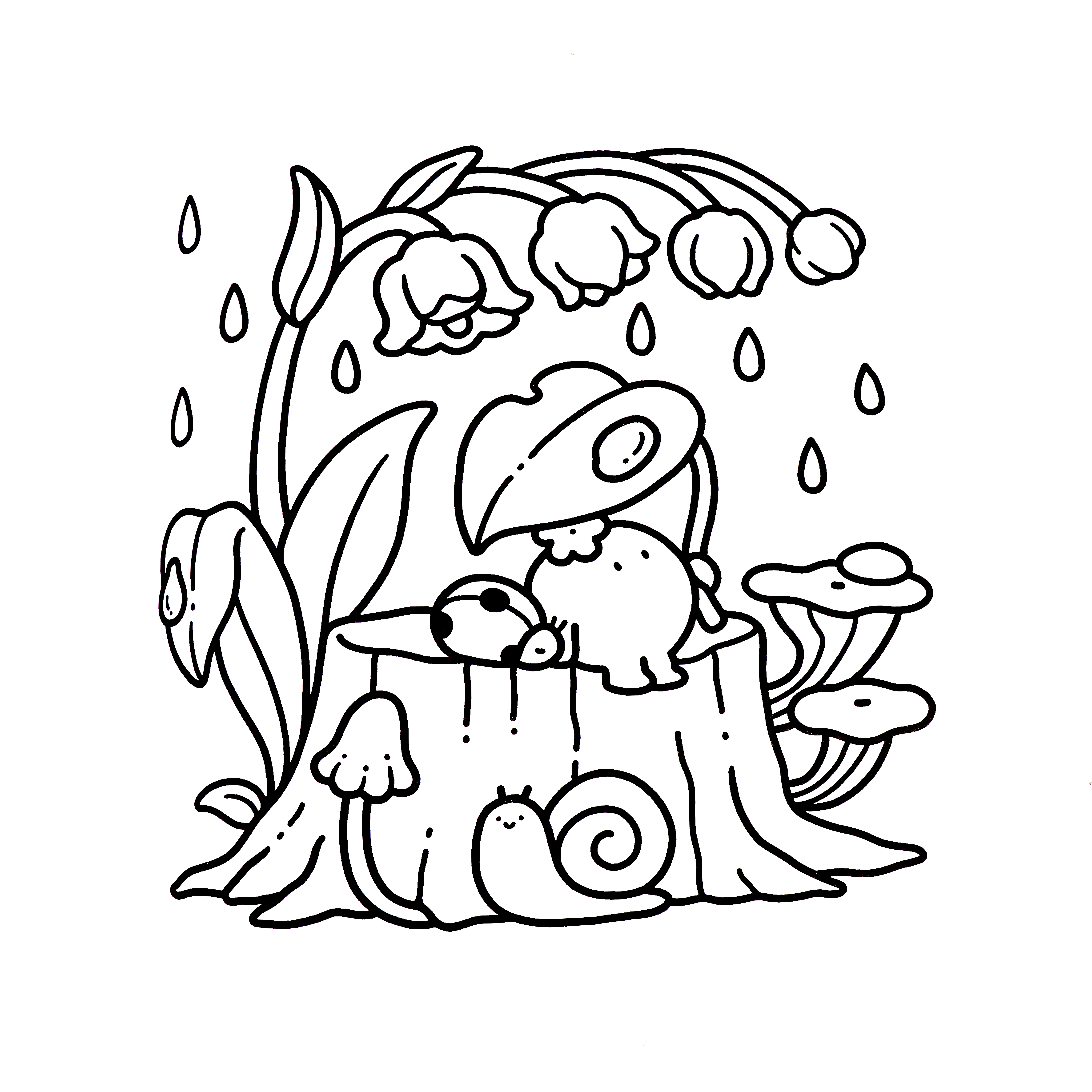 Into Gardens: Bold & Easy Coloring Book Featuring Plants, Flowers, and Cute Animals for Adults and Teens