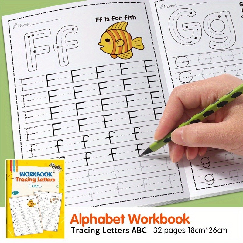 26 Alphabet Practicing Uppercase and Lowercase Letters English Coloring Book Pen Control Training Handwriting Practice Book