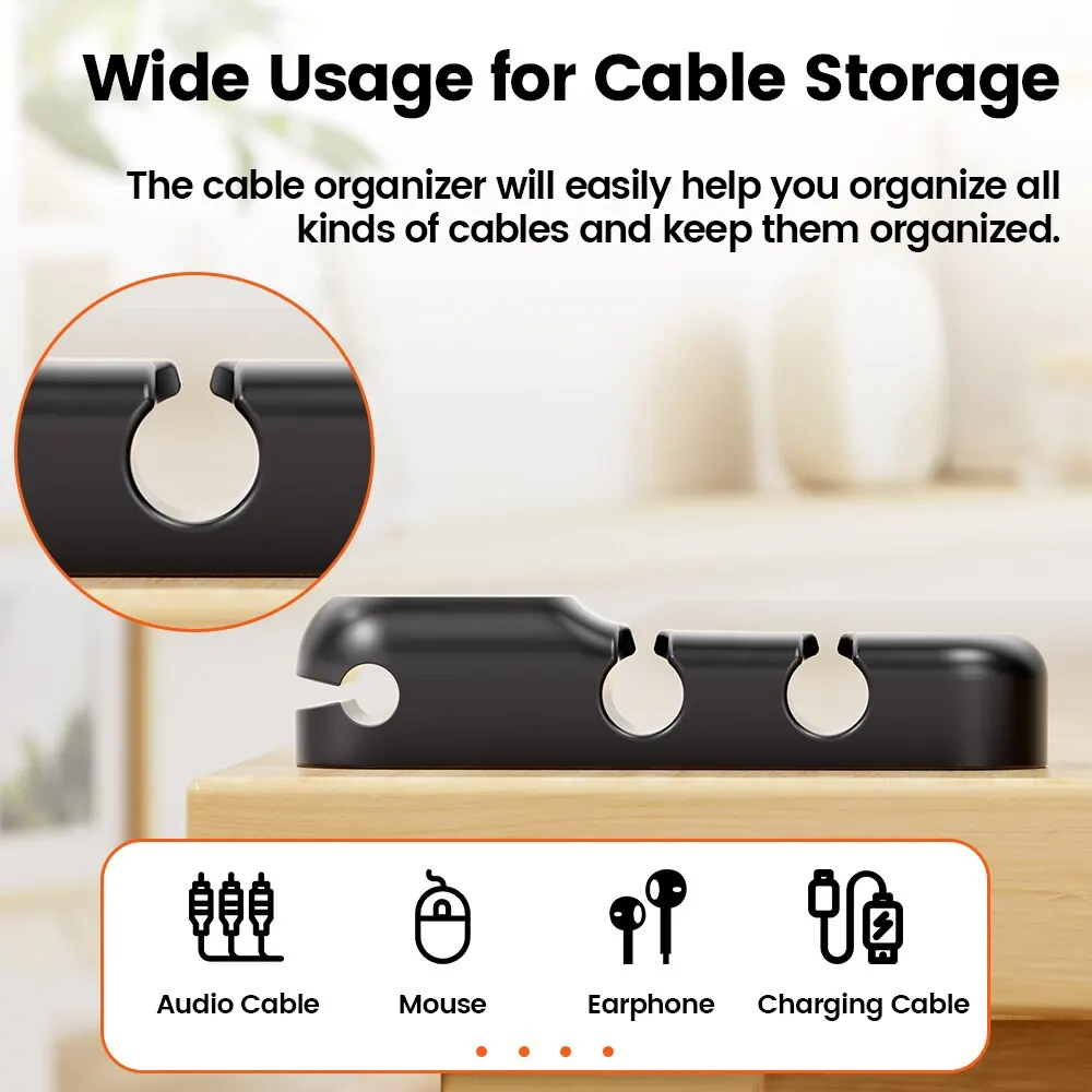 Toocki Kabel Draht Kabel Organizer Management 7-Loch-Halter USB Desktop Wickler Clip flexibel für Maus Tastatur USB Typ C Kabel