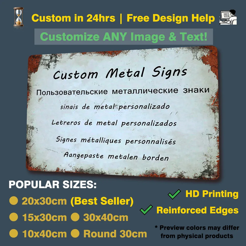 Tùy Chỉnh Kim Loại Tín Hiệu Retro Các Tấm Biển Tùy Chỉnh Treo Tường Sắt Nghệ Thuật Poster Personalise Biển 20X30 CM/15X30 CM Dropshipping