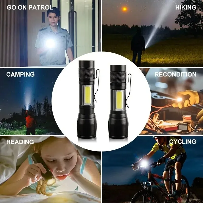 Mini-zaklamp Oplaadbare LED-zaklamp Draagbare USB-oplaadzaklamp High Power Bank Camping Waterdichte langeafstandslantaarn