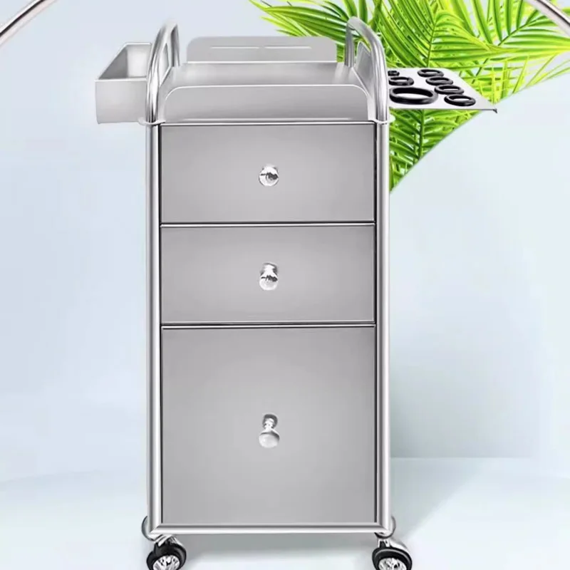 Carrinho de beleza Gabinete de ferramentas de cabeleireiro Rack de armazenamento multifuncional Gabinete de corte Carrinho auxiliar de cabeleireiro