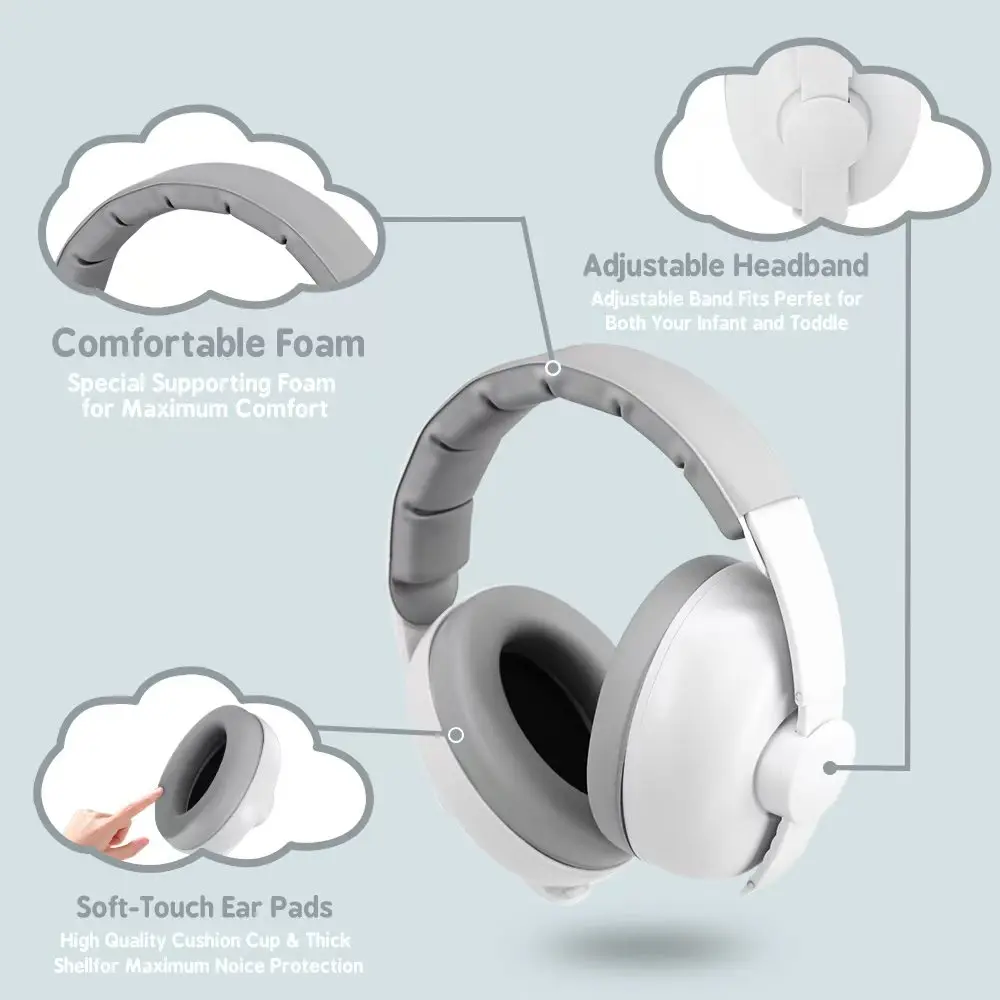 1pc proteção de ouvido do bebê anti-ruído earmuffs fones de ouvido para sono & viagem proteção de ouvido com design extensível