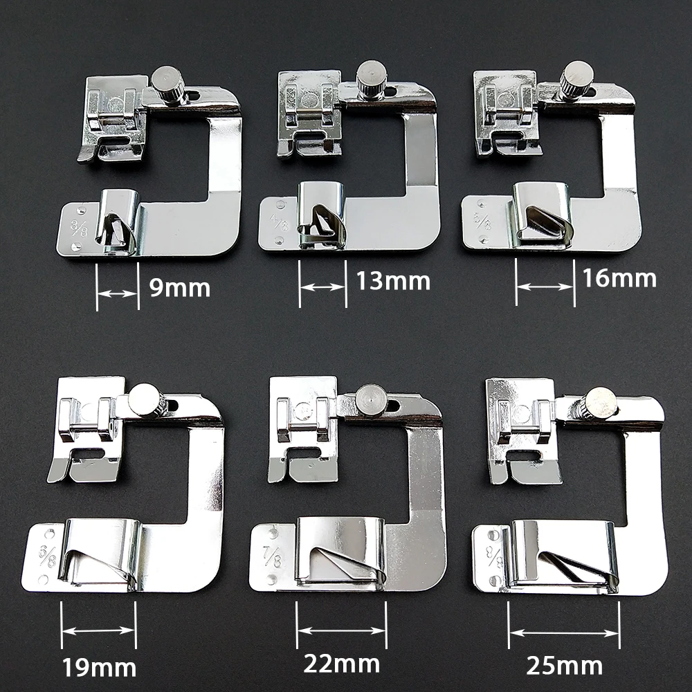 1 個 13 19 22 ミリメートル家庭用ミシンフット押えロール裾足ブラザーシンガー縫うアクセサリー