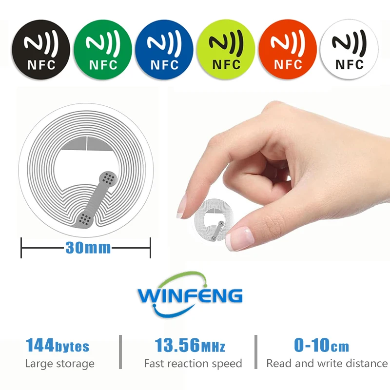 6 шт./компл., наклейка NFC-тег, программируемая перезаписываемая RFID-метка 13,56 МГц, RFID-метки Ntag 213, чип NFC для мобильного телефона Samsung, NFC-оплата