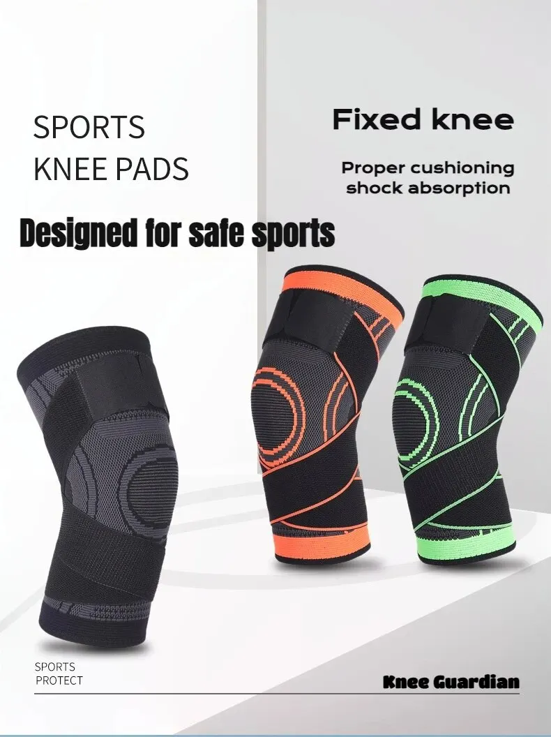 Rodillera de compresión con correas ajustables para el mejor ajuste, manguitos de compresión para el dolor de rodilla, correr, Fitness, Unisex, 1 ud.