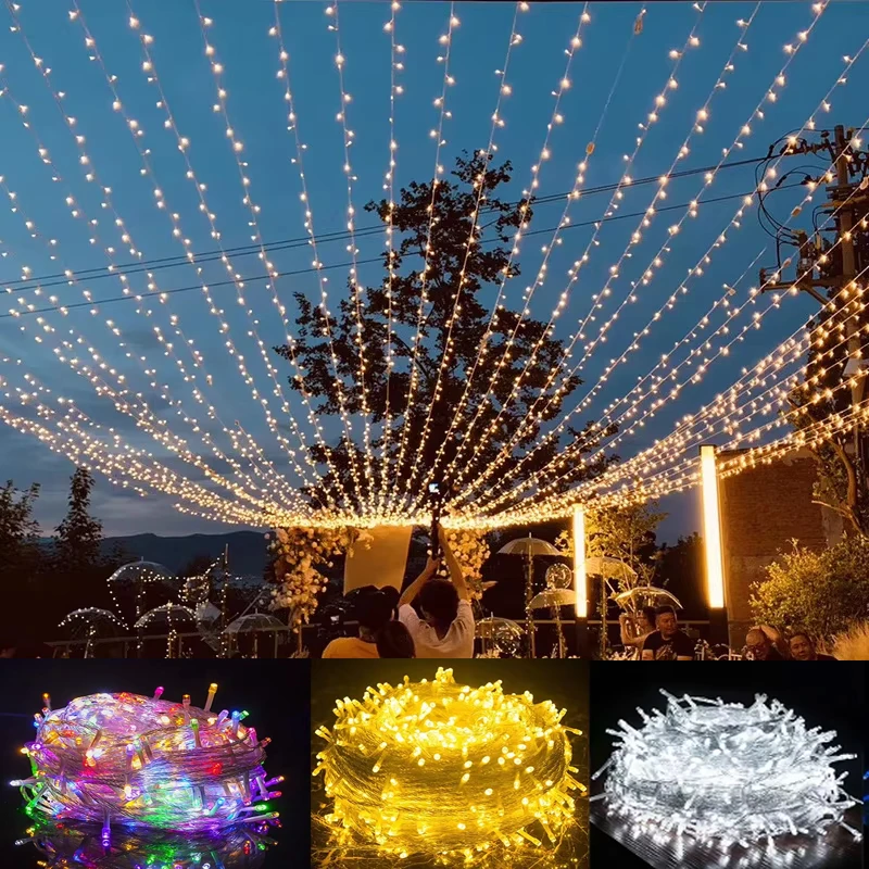 10M-100M LED クリスマスライト屋外 LED 妖精ストリングライト新年ホリデーパーティー結婚式花輪ラマダン装飾 2025