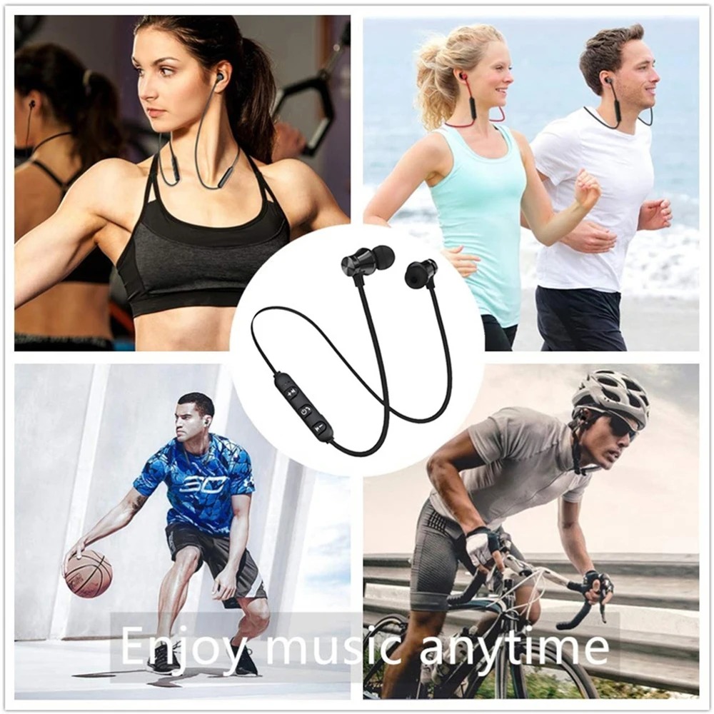 XT11 sports magnetic Bluetooth earphone in ear wireless neckband headphones stereo music headset with mic for samrtphones