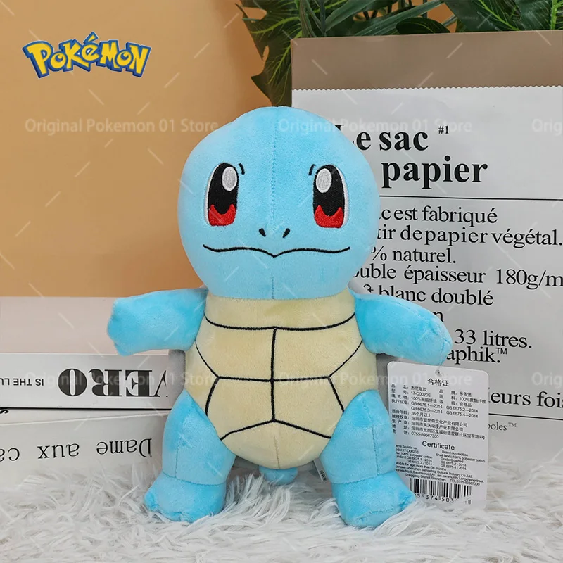 22cm Original Pokemon Plush Kawaii Squirtle Stuffed Animal Toy Anime Doll Throw Pillow Birthday Gift For Kids