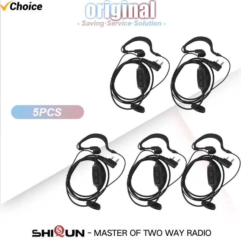 Ohrhörer Original Baofeng UV 82-Radio-Headset Dual-PTT-Kopfhörer mit Mikrofon für UV-8R UV-8D UV-89 Walkie Talkie-Zubehör