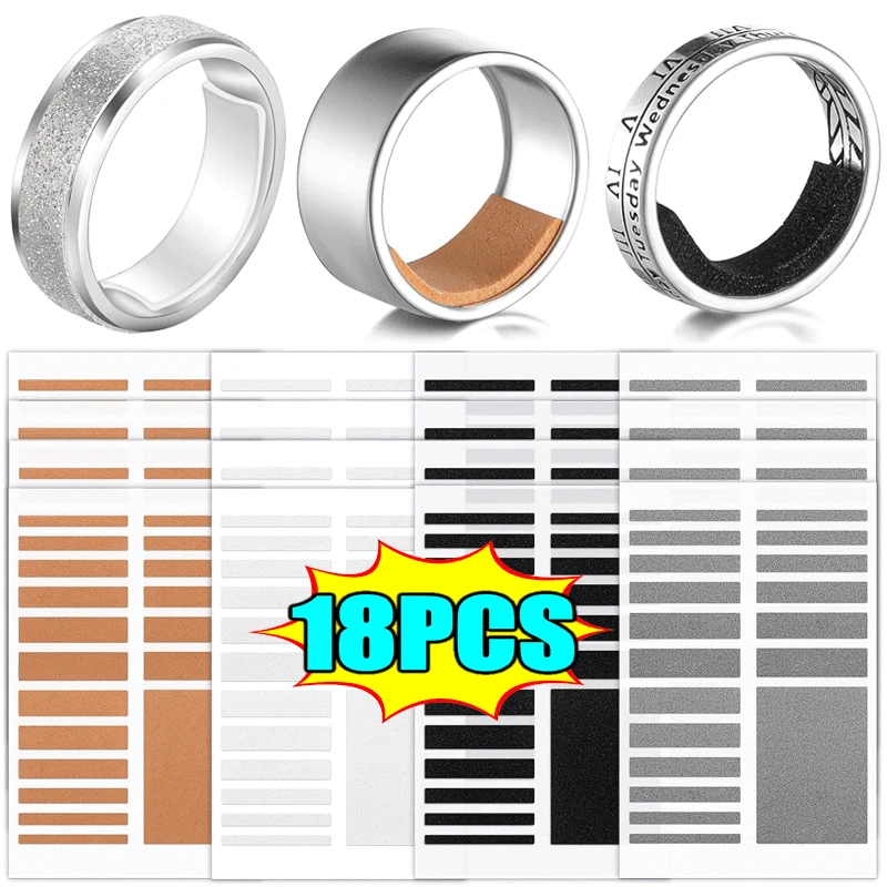 18PCS New Transparent Ring inner Size for Big Size Rings Anti Lost Invisible Ring Fixed Tightener Reducer Resizing Sticker