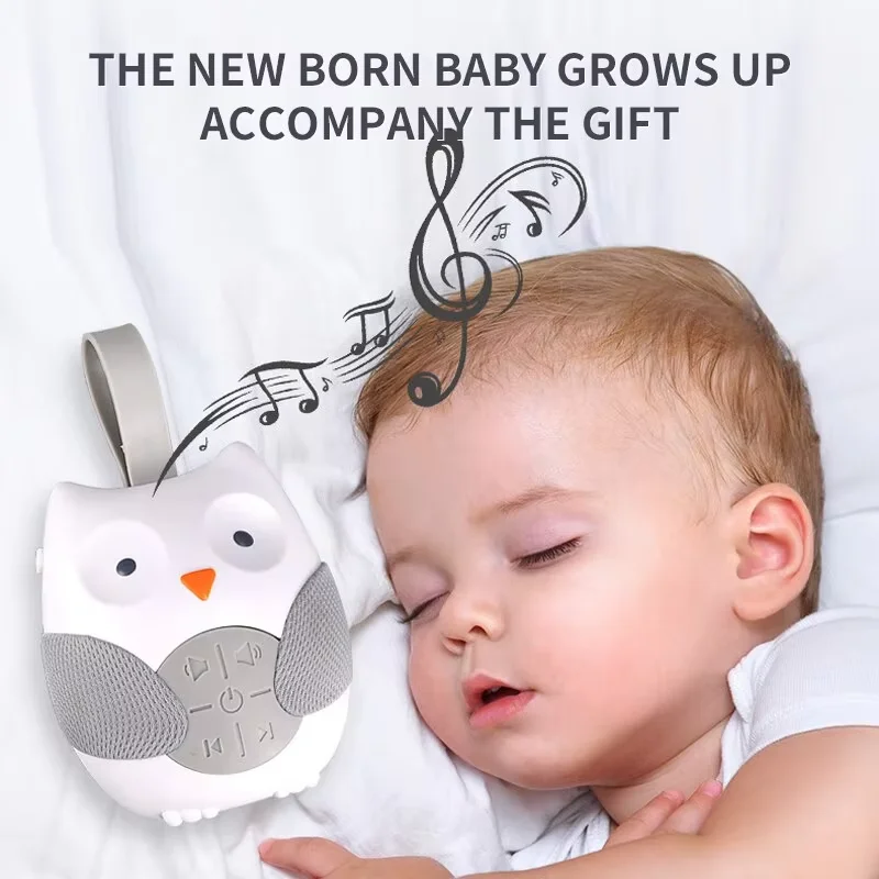 Ciuccio musicale a forma di gufo di cartone animato Letto per dormire neonato Giocatore sospeso Giocattoli lenitivi per bambini Modalità di temporizzazione a tre velocità