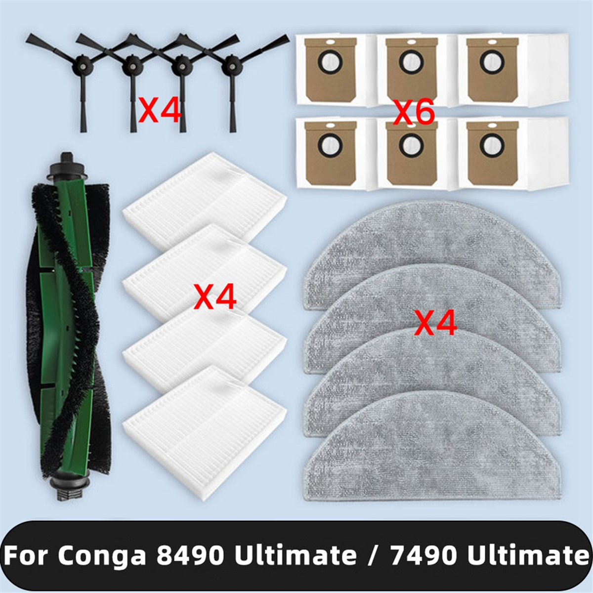 BABQ Do odkurzacza Cecotec Conga 8490 Ultimate Ultra Power / 7490 Ultimate Home X-Treme Genesis Części Filtr Szczotka Mop Worek na kurz