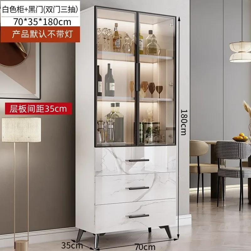 Modern Simple Wine Cabinet Rack Side Cabinet Display Luxury Nordic Restaurant Coffee Glass High Kitchen Vitrina Bar Furniture