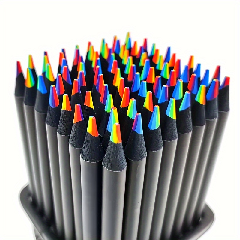 12/24/36/48Pcs 7 Colors Rainbow Pencils 3.3mm Colored Pencils For Art Drawing Coloring Halloween Thanksgiving Gift
