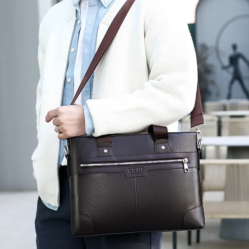 Men's Large-capacity Horizontal Shoulder Bag Messenger Bag Briefcase Multifunctional Simple A4 Book Handbag Business Bag 가방