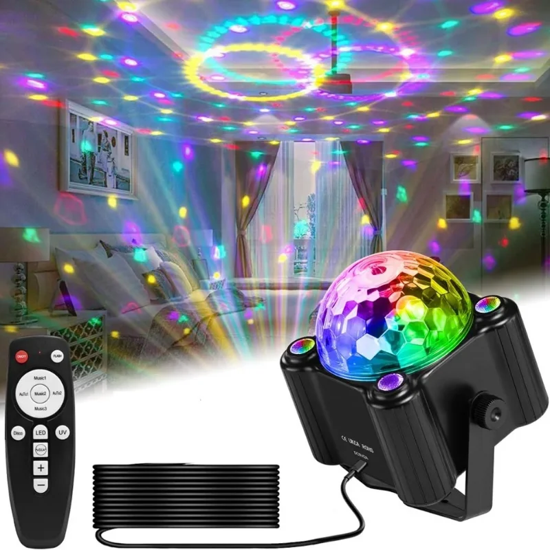 Kolory Lampa stroboskopowa Aktywowane dźwiękiem światła sceniczne Disco Ball Light Strobe sceniczne dla domu Dzieci Urodziny Ślub Bar Party Decor Nowość
