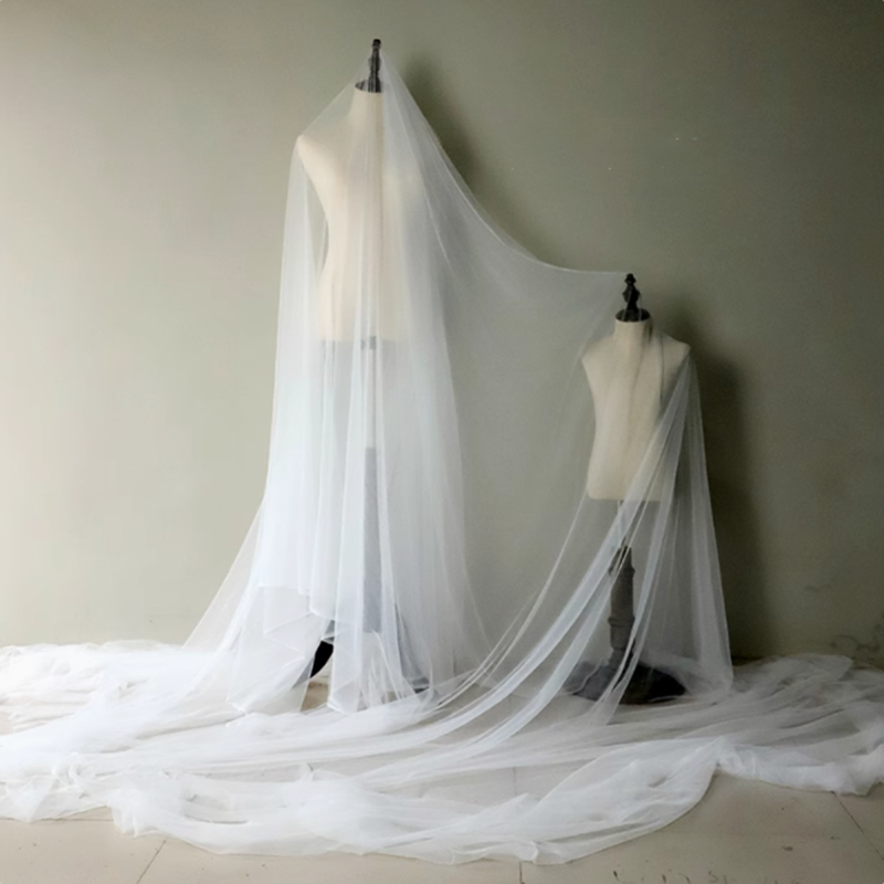 Novo tecido de tule de malha macia de 300cm de largura, tule transparente suíço para ilusão, véu de noiva, vestido de casamento branco marfim bege off white
