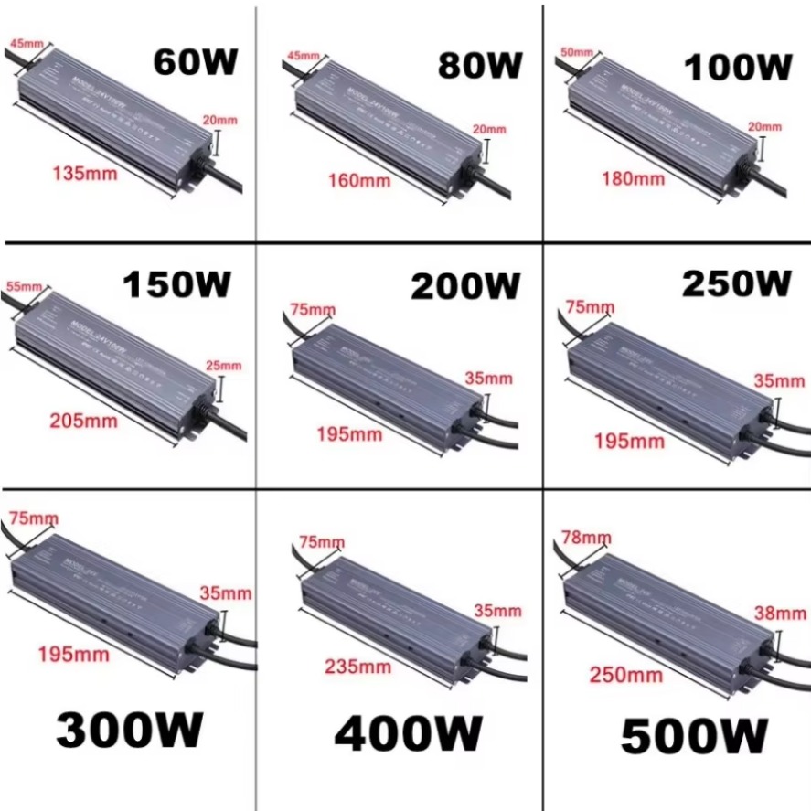 照明トランス防水電源 IP67 IP68 AC220V に DC 12V 24V LED ドライバ 100 ワット 200 ワット 300 ワット 400 ワット 500 ワット屋外アダプタ