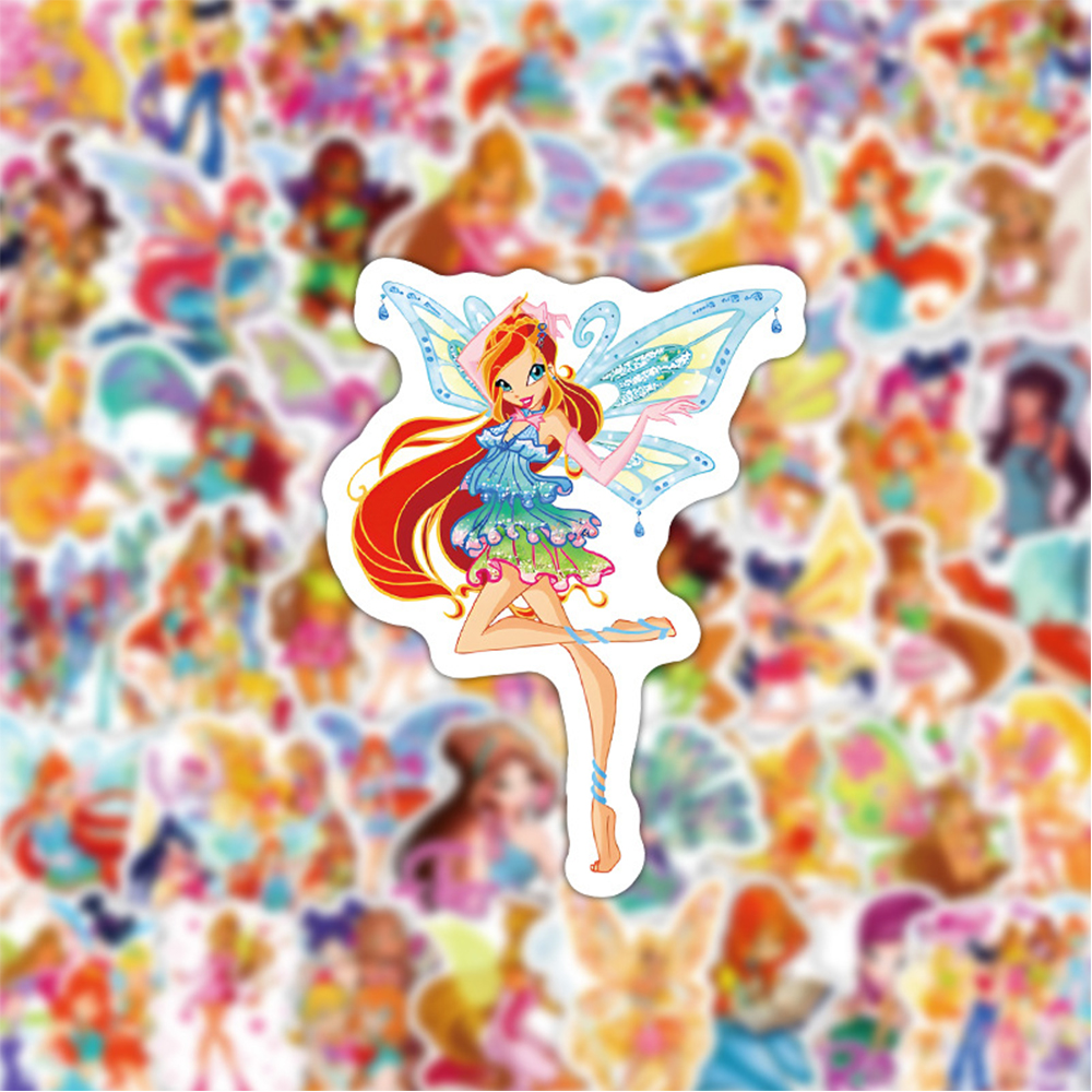 10/30/60PCS 예쁜 여자 나비 Winx 클럽 스티커 미적 데칼 DIY 가방 노트북 전화 수하물 기타 만화 장난감