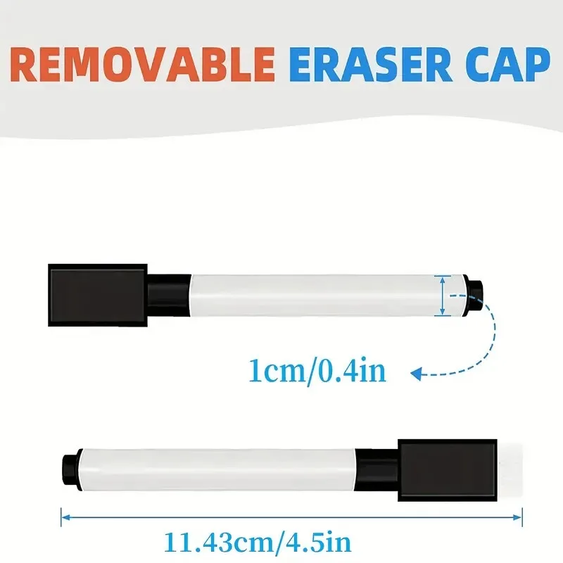 25 ชิ้นสีดํา Dry Erase Markers พร้อมหมวกยางลบสีขาว Board Mini Dry Erase Markers สําหรับอุปกรณ์สํานักงานโรงเรียน