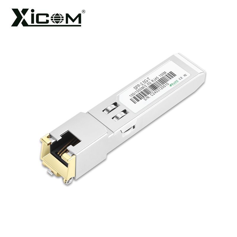 Xicom SFP Modulo in rame Porta RJ45 2.5G 100M Modulo ricetrasmettitore SFP in fibra Switch Ethernet ottico compatibile Cisco/Mikrotik