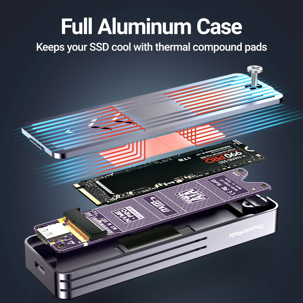 JEYI Visual Smart M.2 NVMe / SATA SSD Enclosure, USB 3.2 Gen 2 10Gbps, ภายนอก M2 อะแดปเตอร์รองรับ M-Key B + M Key UASP Trim