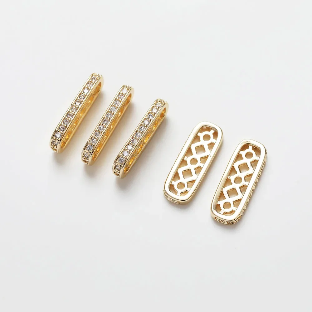 Conectores de cadena de perlas para fabricación de joyas, accesorios para collares, bricolaje, hecho a mano, latón, chapado en oro de 14k, 2 uds.