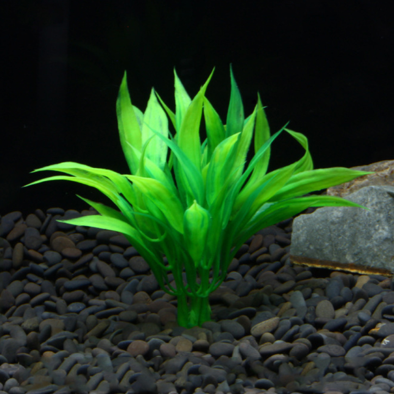 1 STÜCK Kunststoff Künstliche Wasserpflanze Gras Dekor Aquarium Dekor Grün 15 cm Höhe für Aquarium Simulation Künstliche Pflanzen