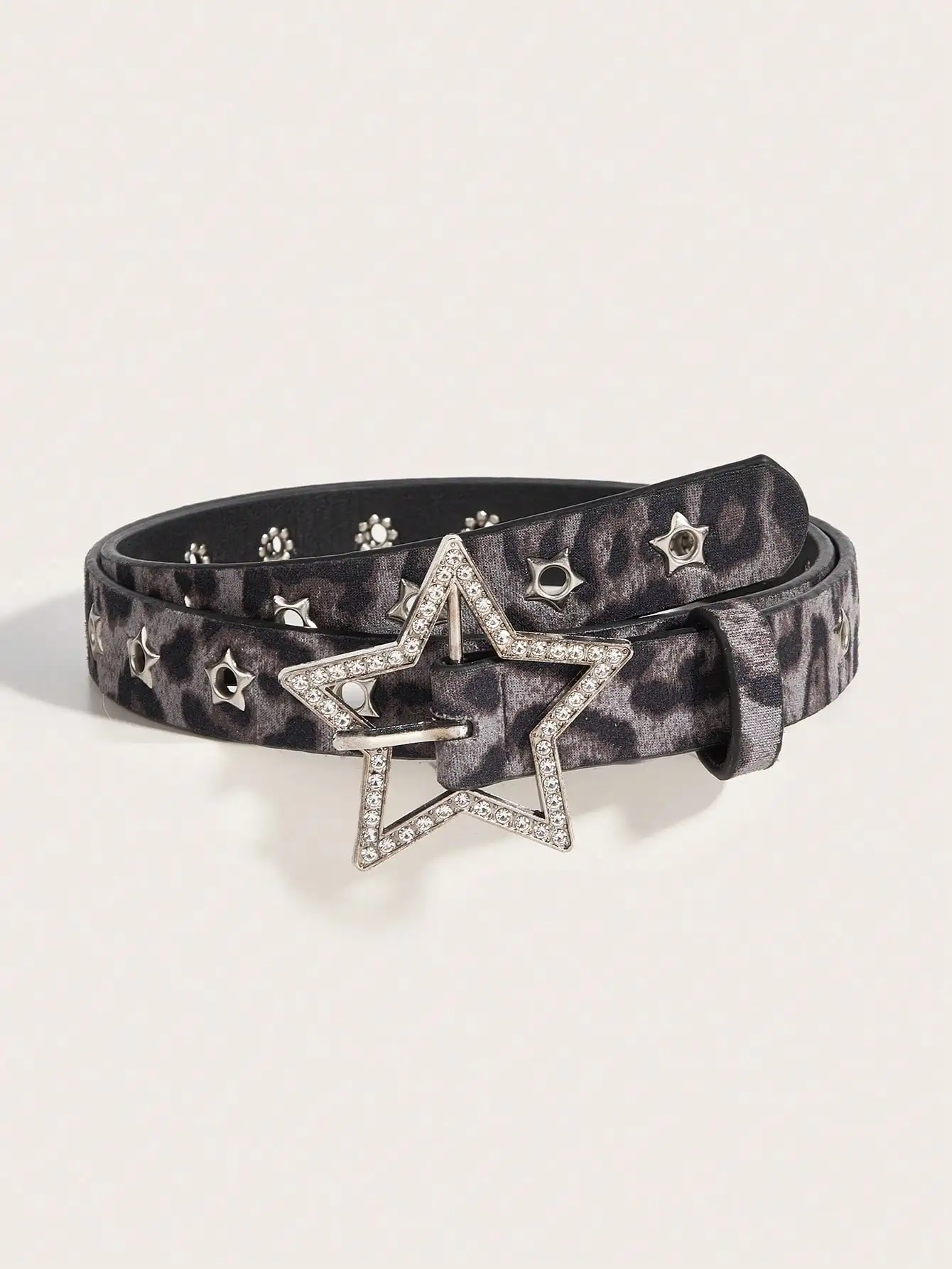 1pc feminino y2k estrela cravejada de metal oco estrela cinto, adequado para uso diário casual