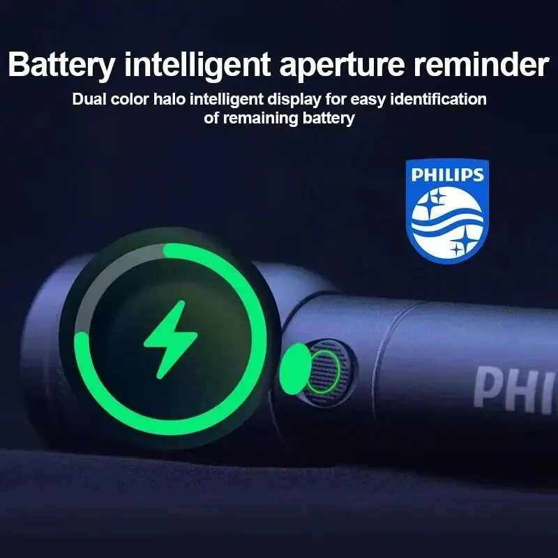 Philips-6168 Lanterna com Zoom Óptico, Lanterna Portátil, Tipo-C, 4 Modos de Iluminação, Autodefesa, Camping, Lanterna, 6168