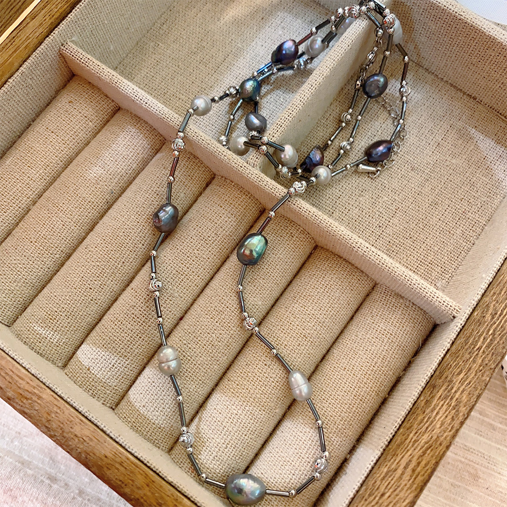 Colares glamorosos com pérolas para mulheres, acessórios de festa, presente para meninas, moda sênior